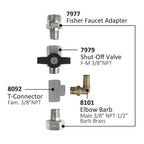 Faucet Adapter Fisher installation kit, 7977KIT-EL
