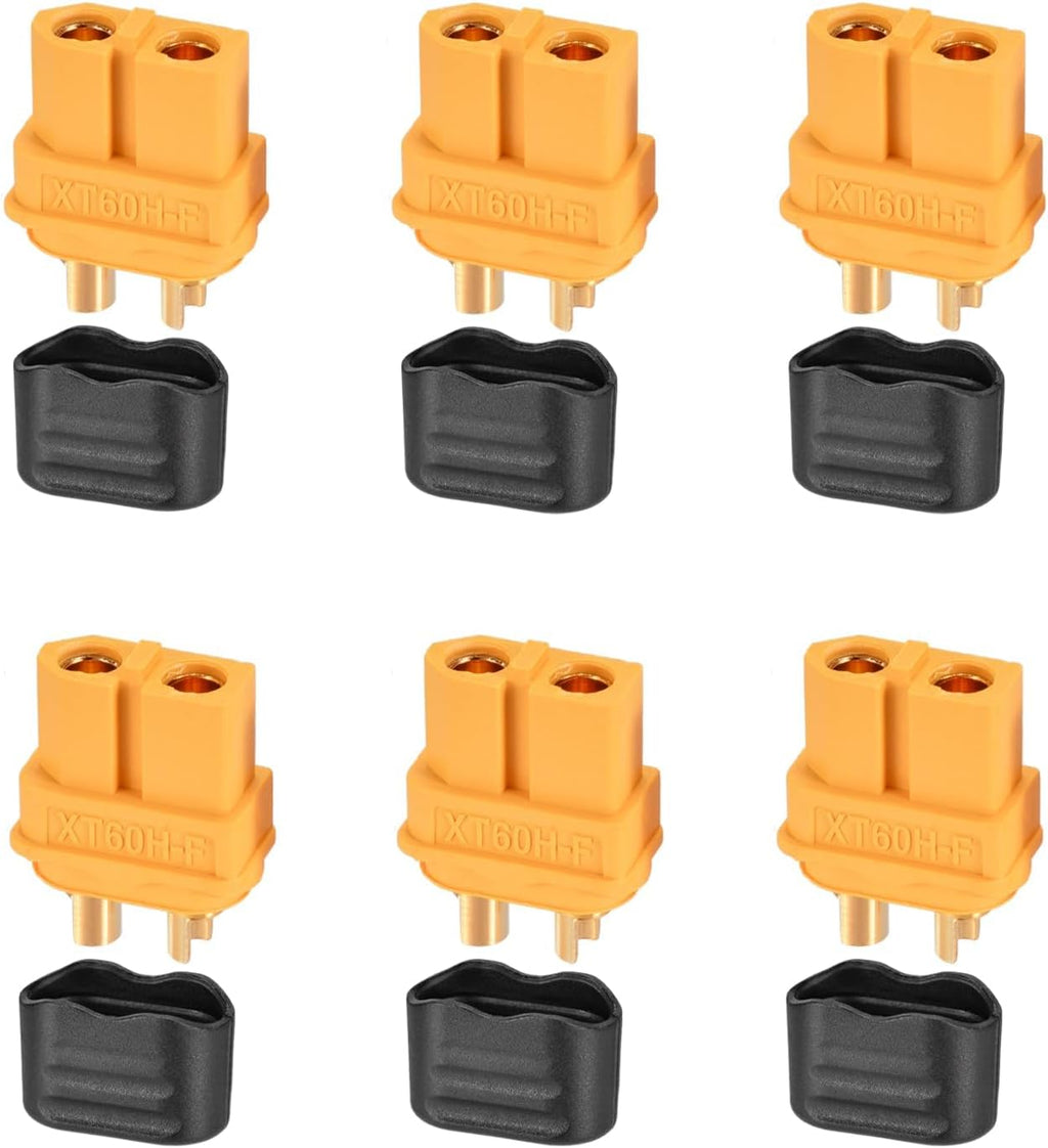 ELFCULB XT60 Connector,XT60H Plug Female with Sheath Housing for RC Battery Amass Connector Device Replace (6Pcs)