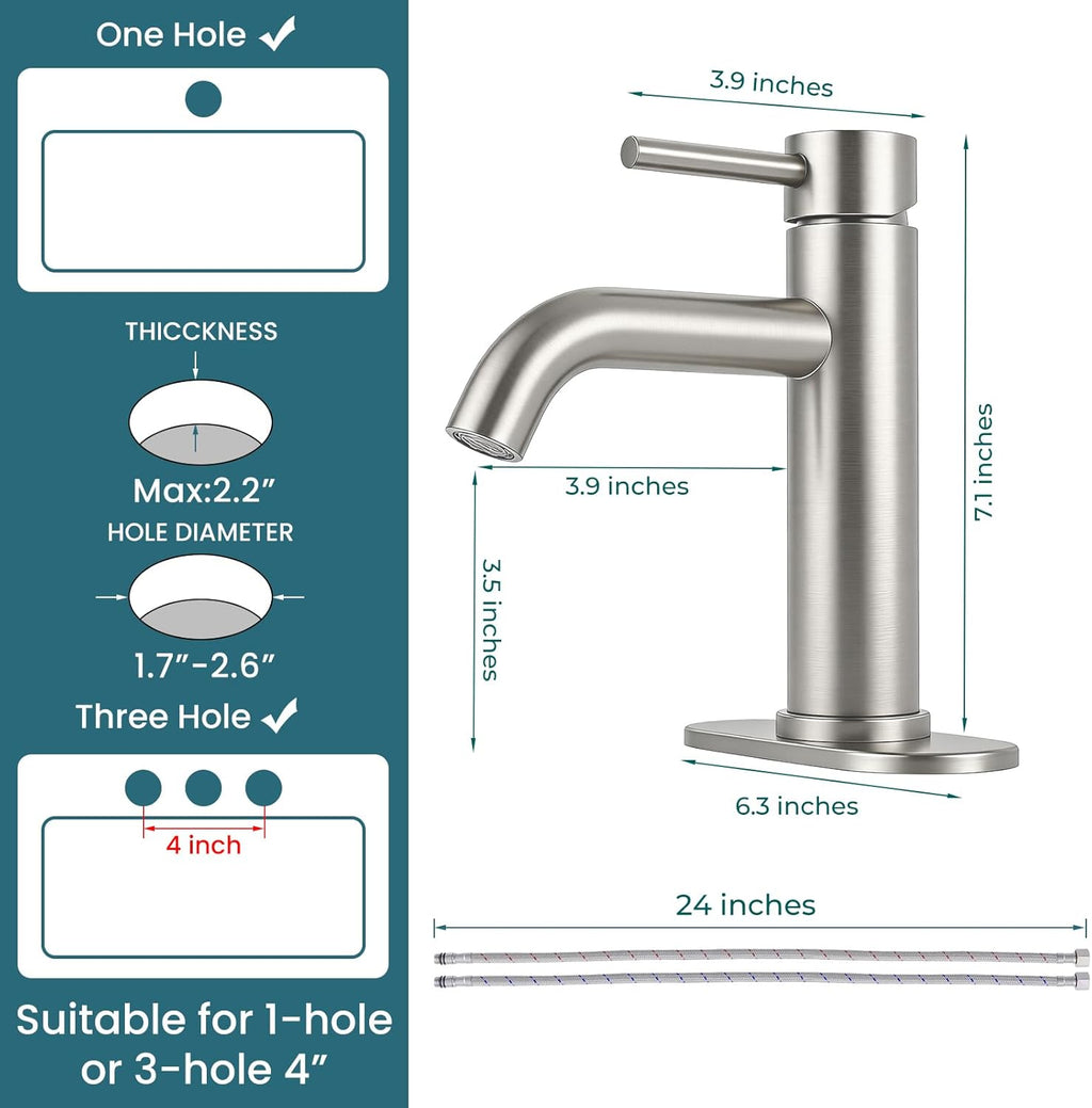 Bathroom Faucet Single Handle Bathroom Sink Faucet Brushed Nickel