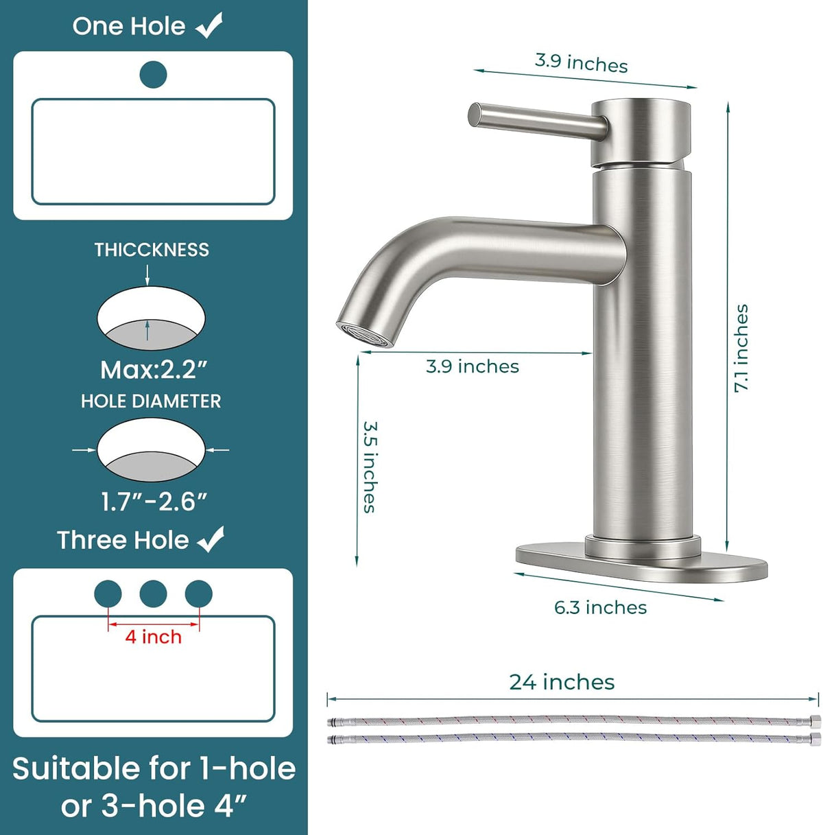 Bathroom Faucet Single Handle Bathroom Sink Faucet Brushed Nickel