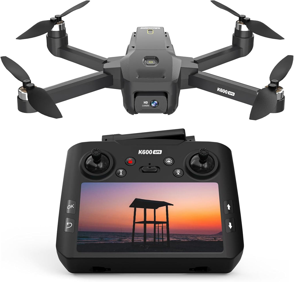 K600GPS Brushless Drones with EIS Camera for Adults Beginners Kids, Drone with 4.5'' Screen on Controller, FPV Drone