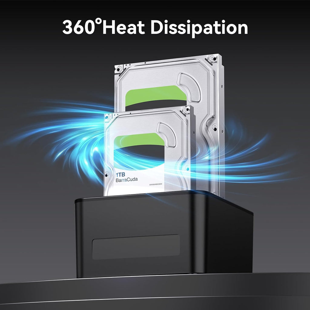 3 Bay Hard Drive Enclosure for 2.5“/3.5" SATA HDD/SSD with USB A/C 3.0, Hard Drive Enclosure Support Hot Swappable