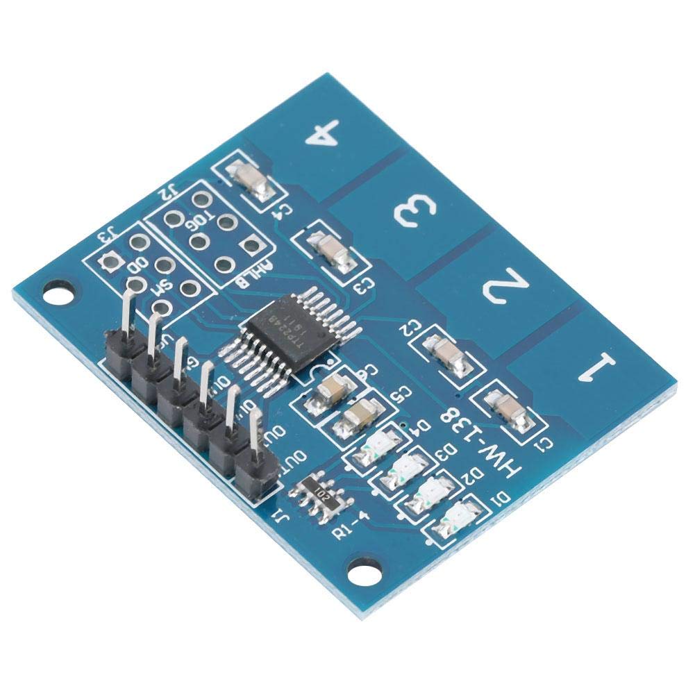 Liccx 5Pcs Touch Switch Module,TTP224 Digital Capacitive Touch Sensor Switch,4 Channels Touch Sensor Switch Digital Sensor Electrical Equipment