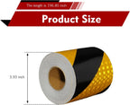 Car Reflective Twill Tape, 3.94 Inch x 16.4 FT Heavy Duty Waterproof Warning Safety Sticker, Strong Adhesive Night