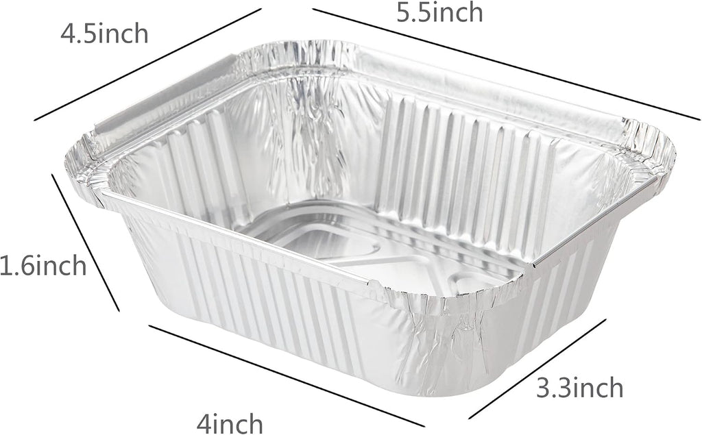 5.5" x 4.5"(100Pack) Disposable Takeout Pans with Clear Lids