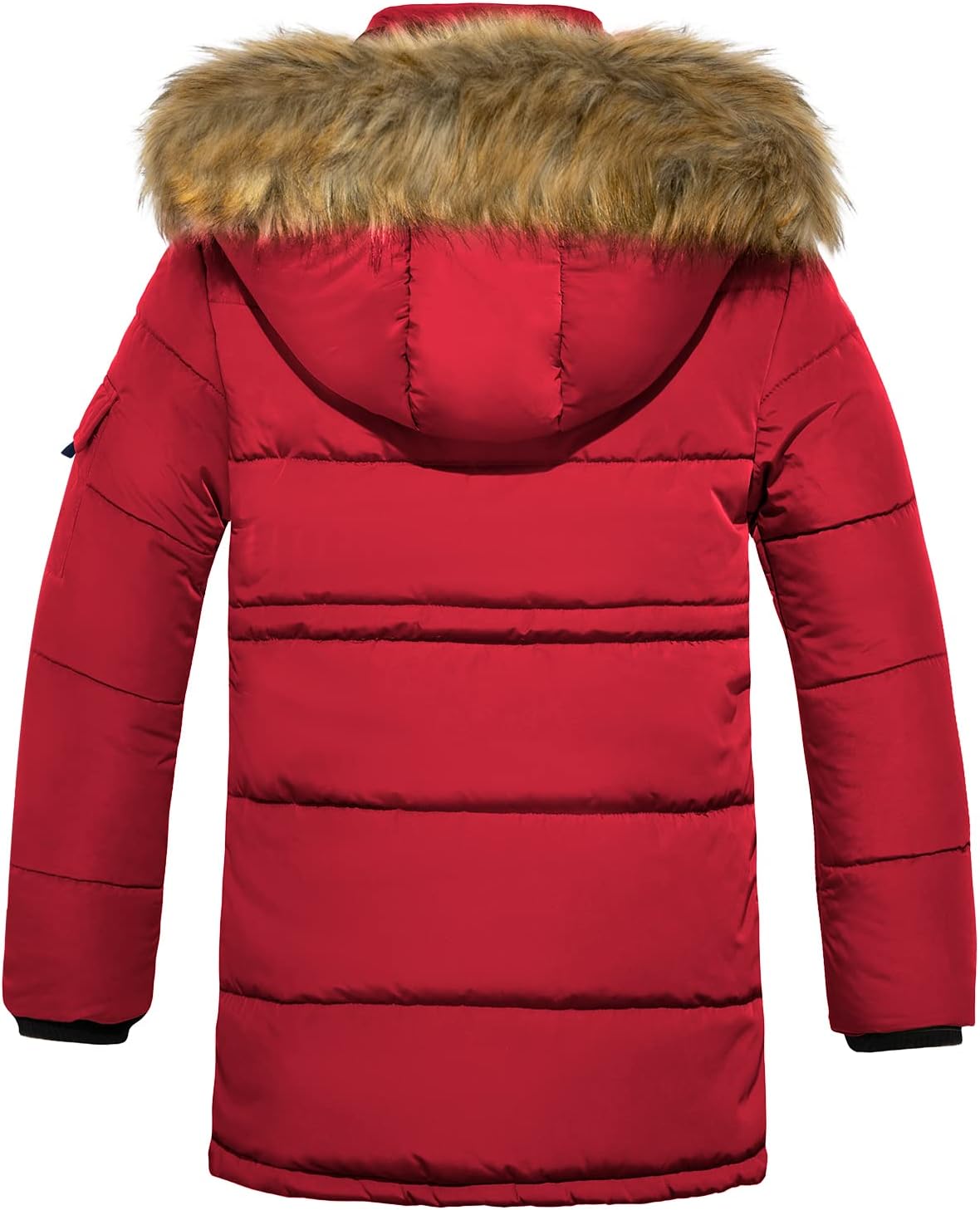 Boy Winter Coat Warm Quilted Puffer Water Resistant Parka Jacket with Detachable Fur Hood for Big Boys