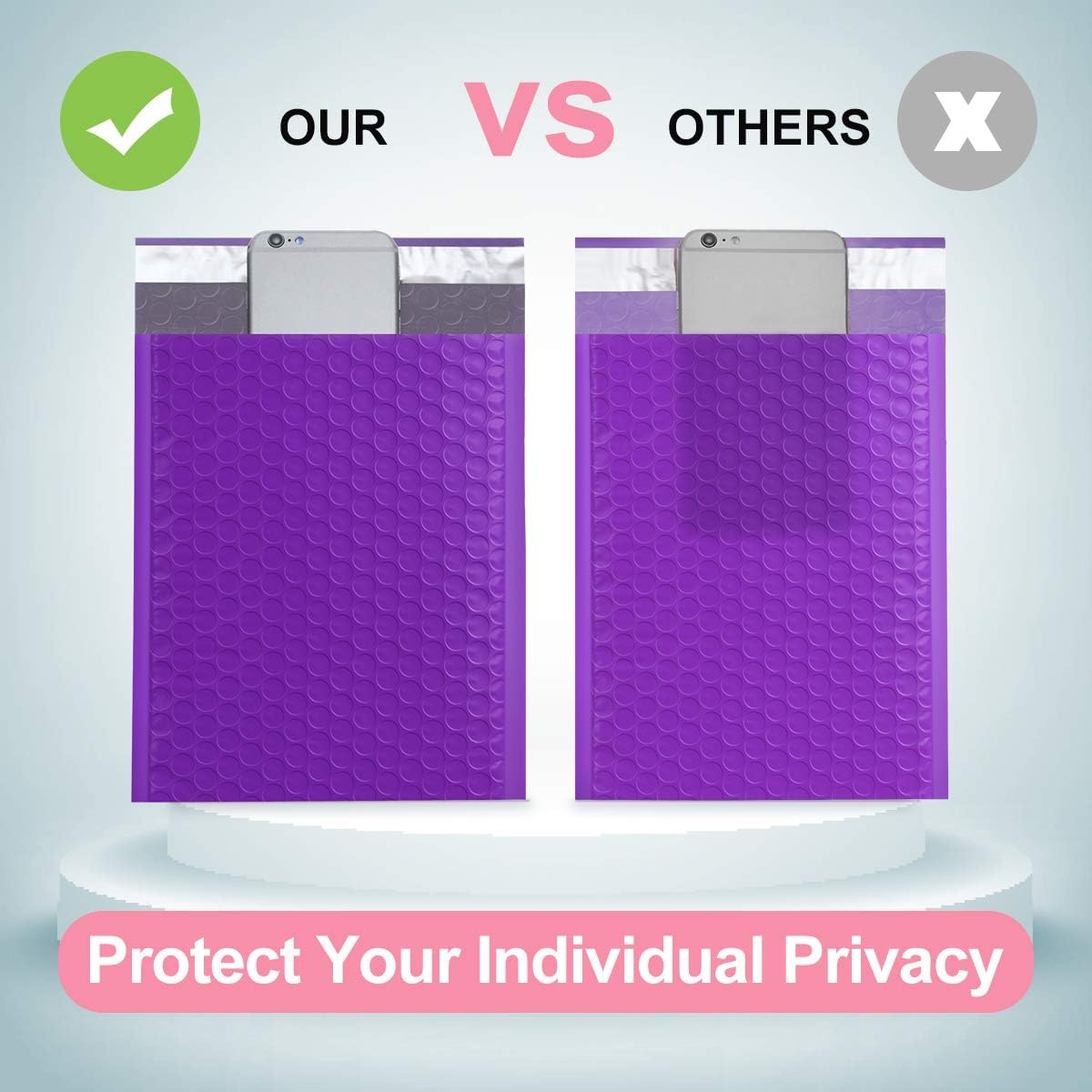 Bubble Mailers 9.5x14.5" 25 Pack Usable Size 9.5x13.5" Purple Padded