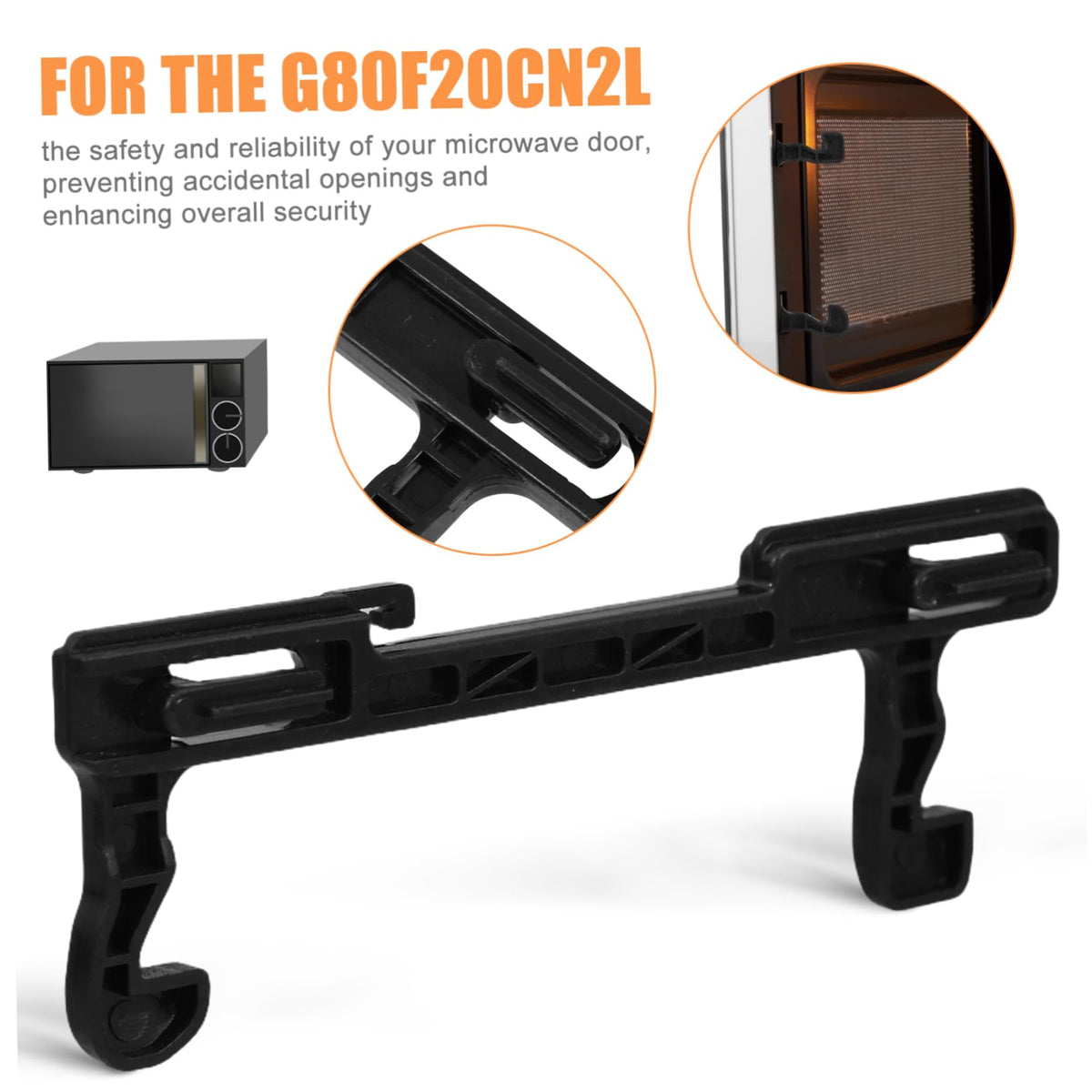 Microwave Door Safety Latch Lock Hook Replacement Parts Black
