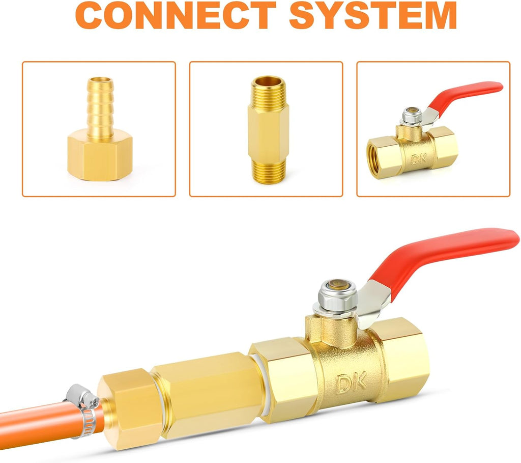 GASHER 2PCS 1/2" MNPT Brass Long Nipple 2" Length Pipe Fitting
