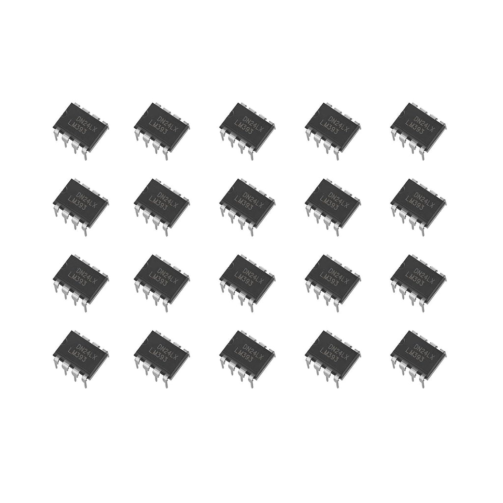 20pcs LM393N LM393M LM Low Power Dual Voltage Comparator，DIP-8.