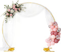 Round Backdrop Stand 8FT Gold Balloon Arch Stand Metal Circle Arch