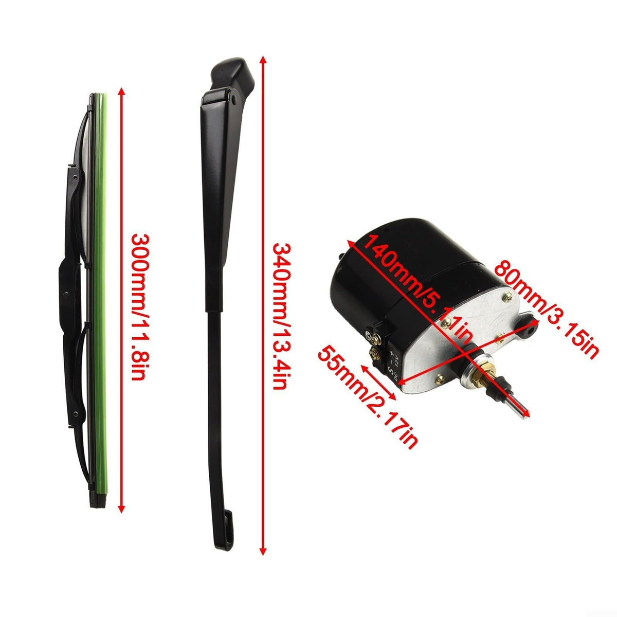 12V Windshield Wiper Motor Kit With Arms For Tractor Boat RV