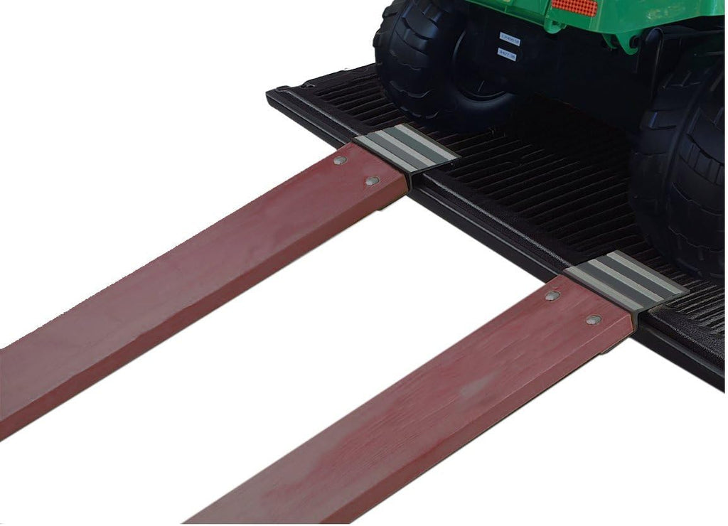 Aluminum Ramp Top Kit 2 Pack Turns 2x8 Boards into Utility Loading Ramps 1400 lb Capacity with Non‑Skid Surface and