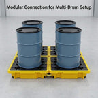 Single Drum Spill Containment Pallet – 26x26in Static Spill Platform for Workshop, Lab & Storage