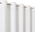 No Hook Shower Curtain, Waterproof Slub Fabric, White 71x74 in | no separate liner, split grommets, waterproof