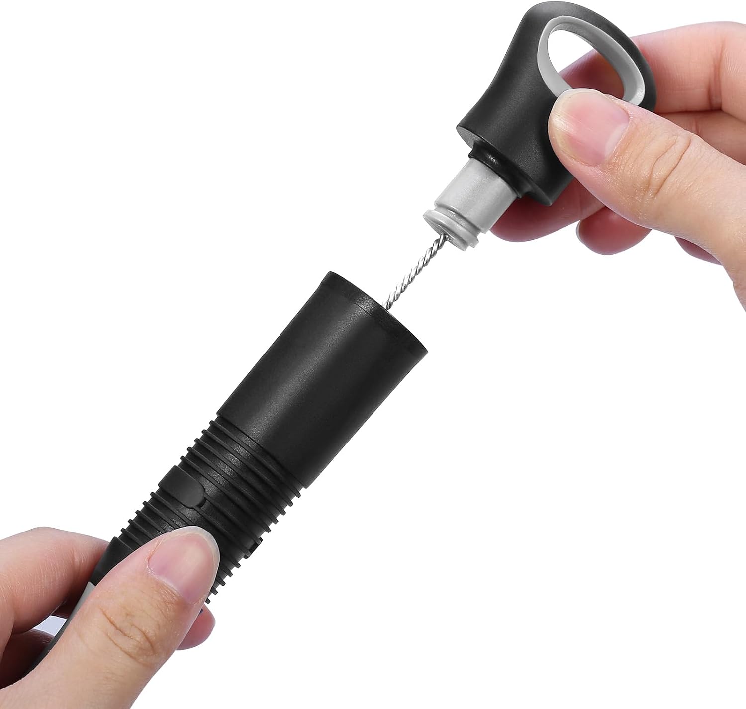 2-in-1 Bottle Brush and Straw Cleaner Brush, Black, 1 Pack | Long Handle Water Bottle Scrubbing Brush for Water