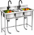 Small 3 Compartment Sink, 304 Stainless Steel Commercial Sink