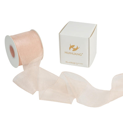 3 inch Rose Gold Organza Ribbon 50 Yards