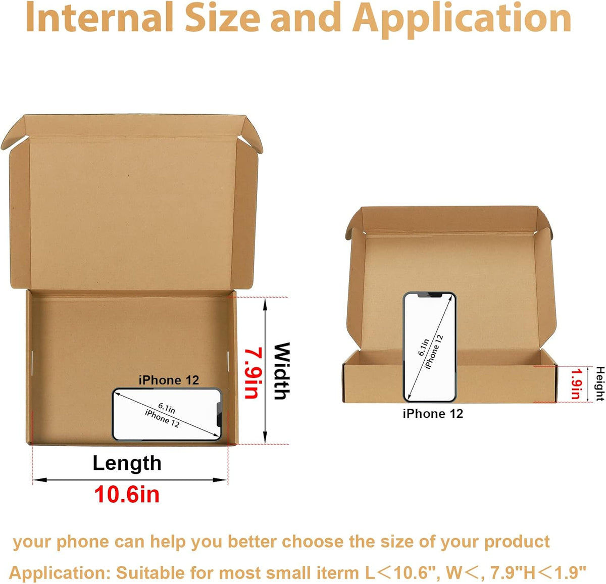 Shipping Boxes 11x8x2 Set of 20, Corrugated Cardboard Box for Packing Small Business, Brown