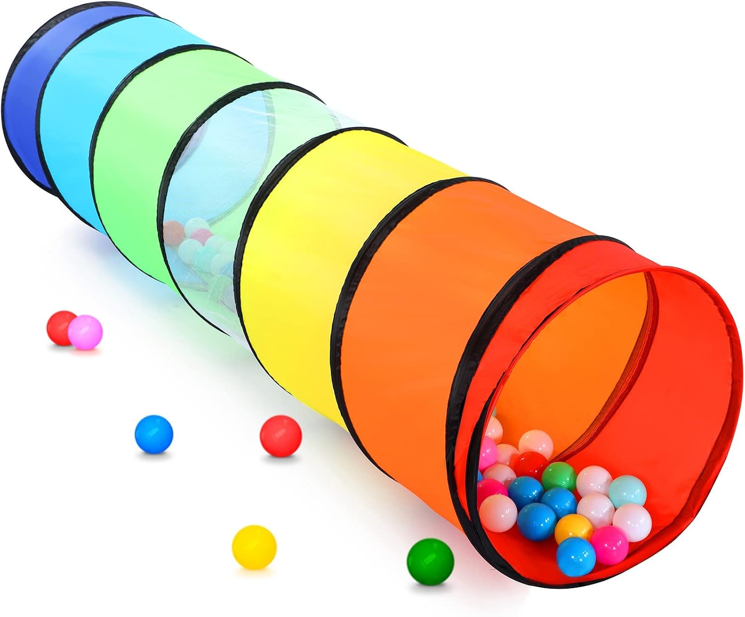 Kids Play Tunnel Tent for Toddlers, Colorful Pop Up Crawl Tunnel Toy for Baby or Pet with Breathable Mesh