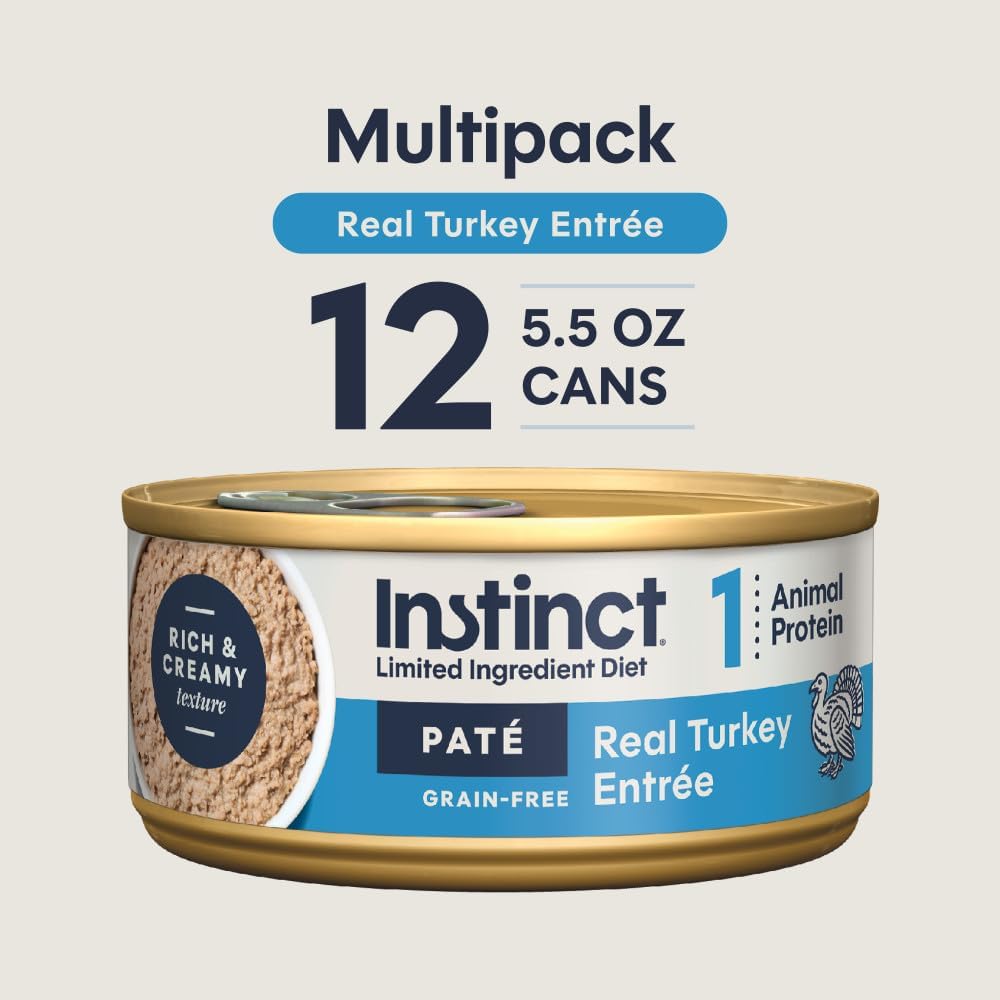Limited Ingredient Diet, Natural Wet Cat Food, Grain Free Recipe - Real Turkey, 5.5 Ounce (Pack of 12)