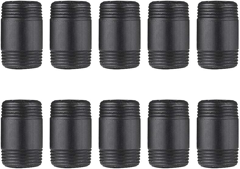 10 Pack 1 x 2 Inch Industrial Black Malleable Pipe Nipples