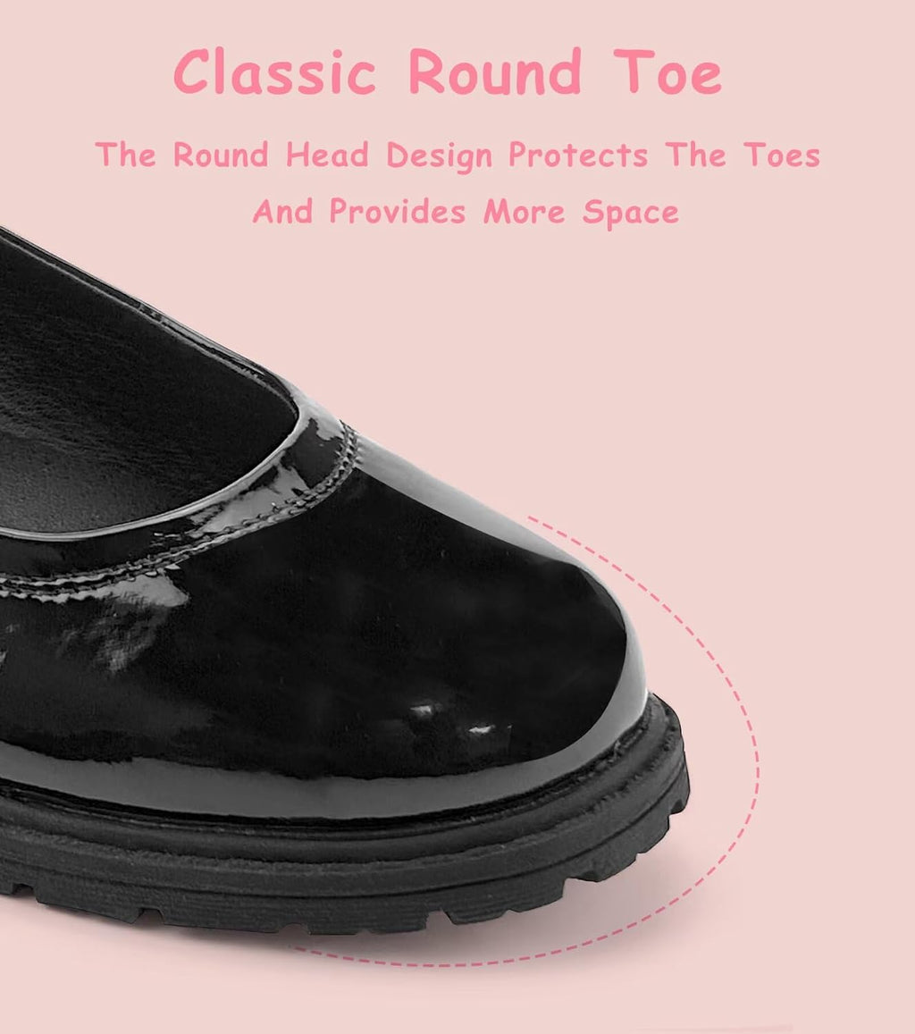 Girls School Uniform Shoes Mary Janes Dress Shoes Adjustable Strap(Little Kid/Big Kid)