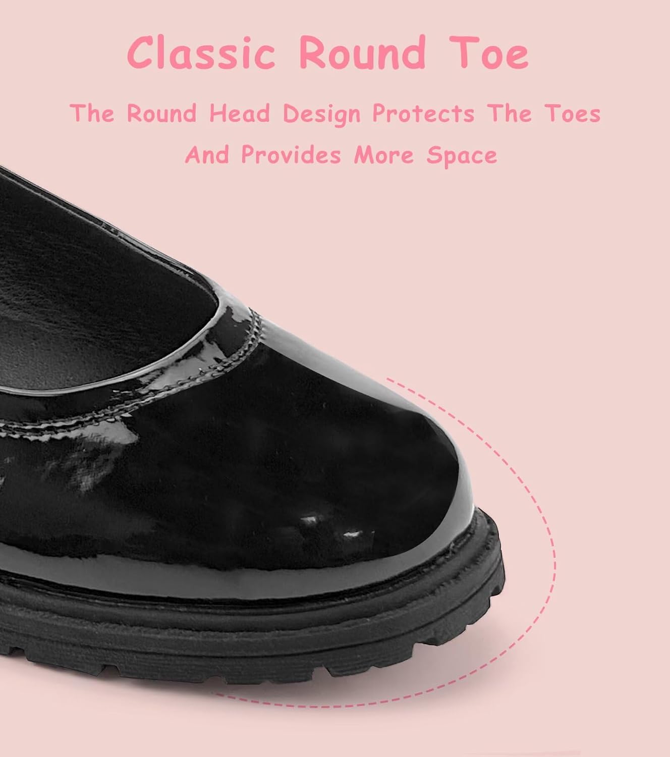 Girls School Uniform Shoes Mary Janes Dress Shoes Adjustable Strap(Little Kid/Big Kid)