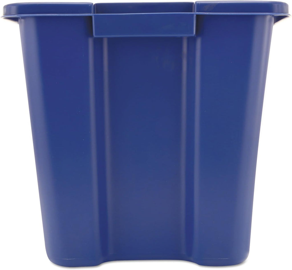 Recycling Bin/Box, Stackable, 14 GAL, Blue, for Indoors/Outdoors/Garages/Homes/Commercial Facilities