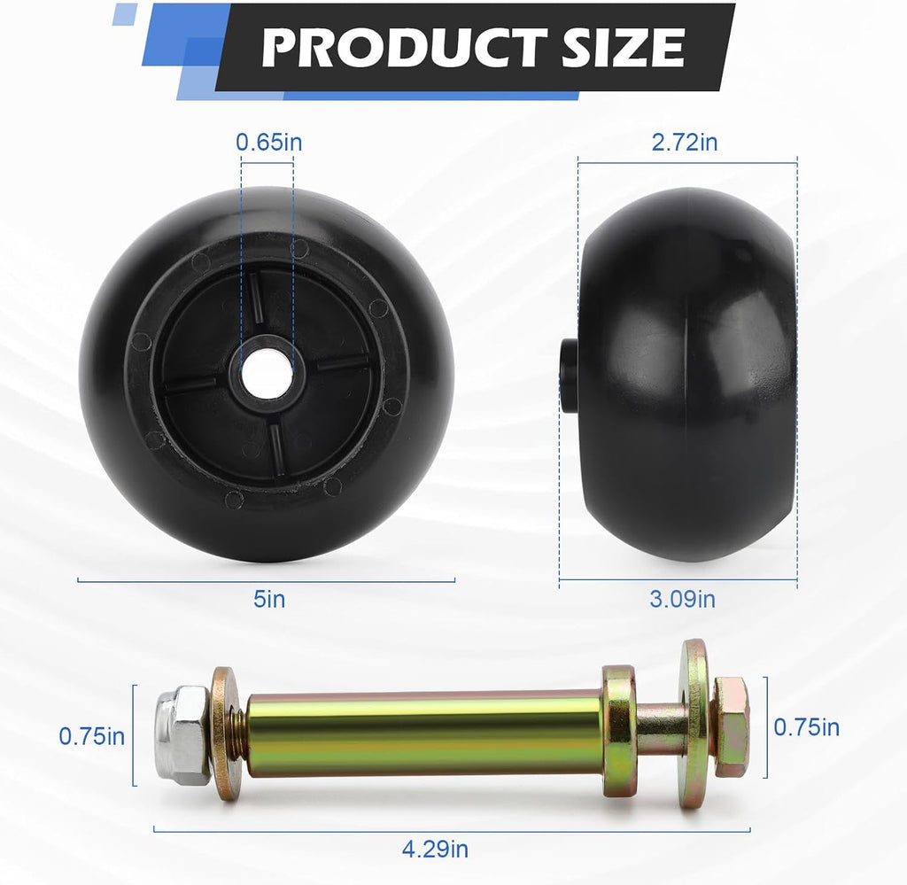 6-Pack Lawn Mower Anti-Scalp Deck Wheel Kit Fit for Bad Boy 022-5234-98 Exmark 103-3168 103-4051 103-7263 and Kubota 68-2730. Fits 5/8” bore wheels Includes hardware for Exmark Toro and more
