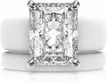 Silicone Ring with Stone and Thin Band Set - Emerald Cut Cubic Zirconia Engagement Ring for Women - Rubber Wedding