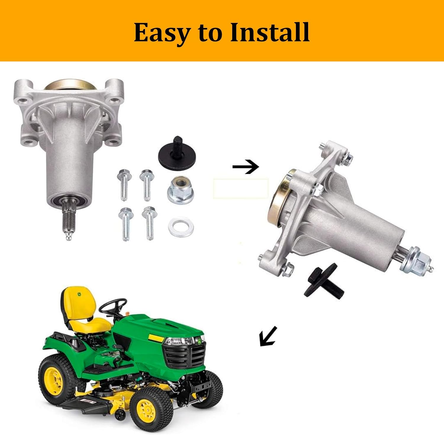 187292 Spindle Assembly Compatible with Craftsman/Hus/A riens/Pou LAN, 192870 Mandrel Assembly for 42" 46" 48" 54"