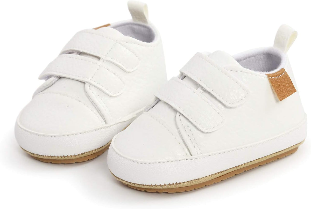 Unisex Baby Boys Girls High-Top Ankle Sneakers Soft Rubber Sole Infant Crib Shoes Toddler First Walkers