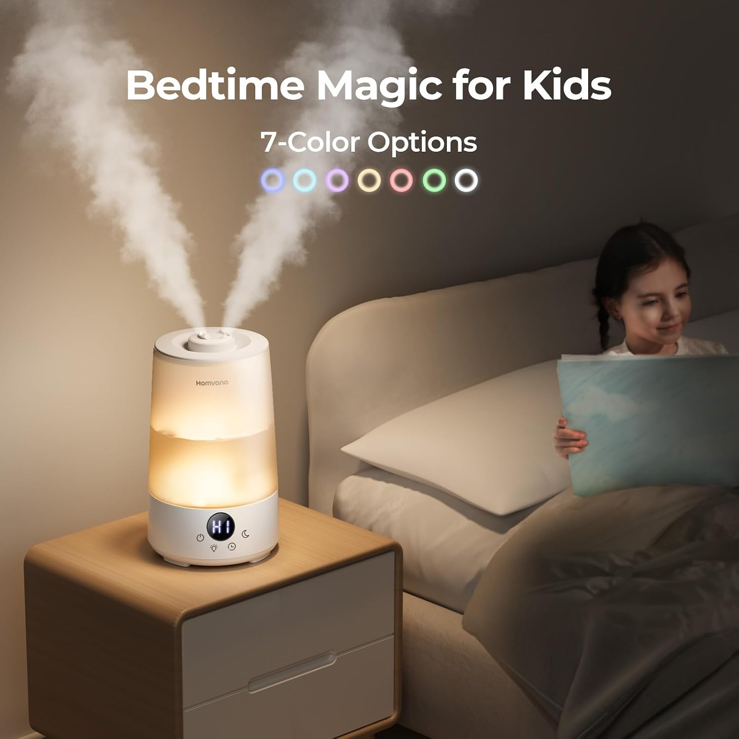 3.6L Cool Mist Humidifiers for Bedroom, Large Room, Home, Whole House, Office, Living Room, 34H Top Fill Easy to