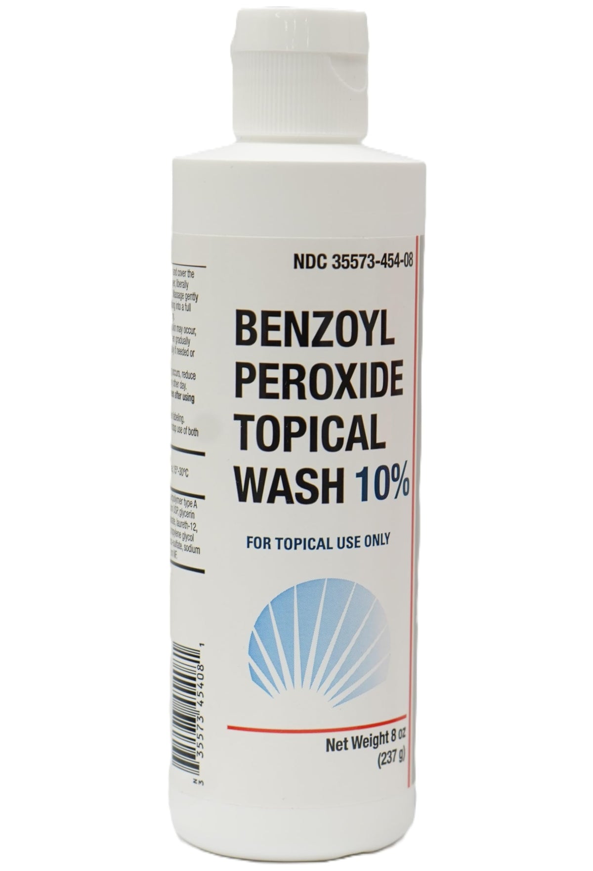 Benzoyl peroxide topical wash 10%