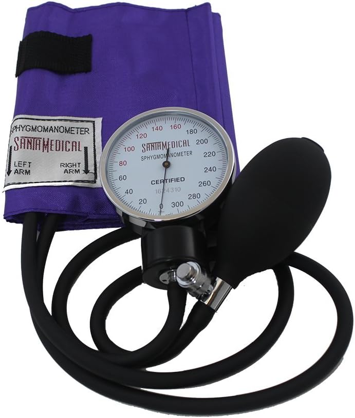 Aneroid Sphygmomanometer - Bp Cuff with Stethoscope - Purple | Manual Blood Pressure Cuff Durable and Carrying Case