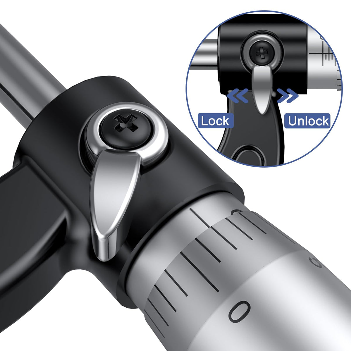 HDLNKAK Outside Micrometer 0-1"/0.0001", with Zero Wrench and Case (Black)