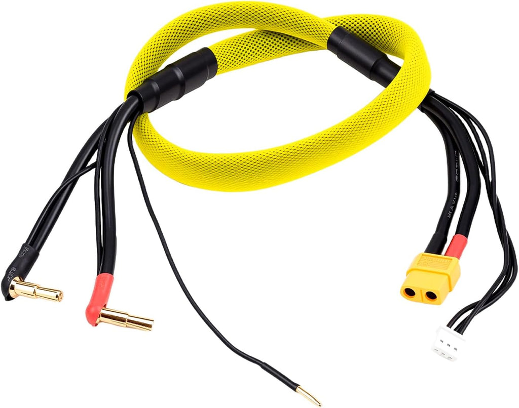 1PC 600mm 2S XT60 Lipo Battery Charging/Balance Cable Leads with 4mm/5mm Bullet Connector