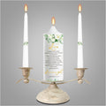 Unity Wedding Candles Ceremony Set with Holder, Stable Rustic Unity Candle Stand, Christian Unity Wedding Candle Set