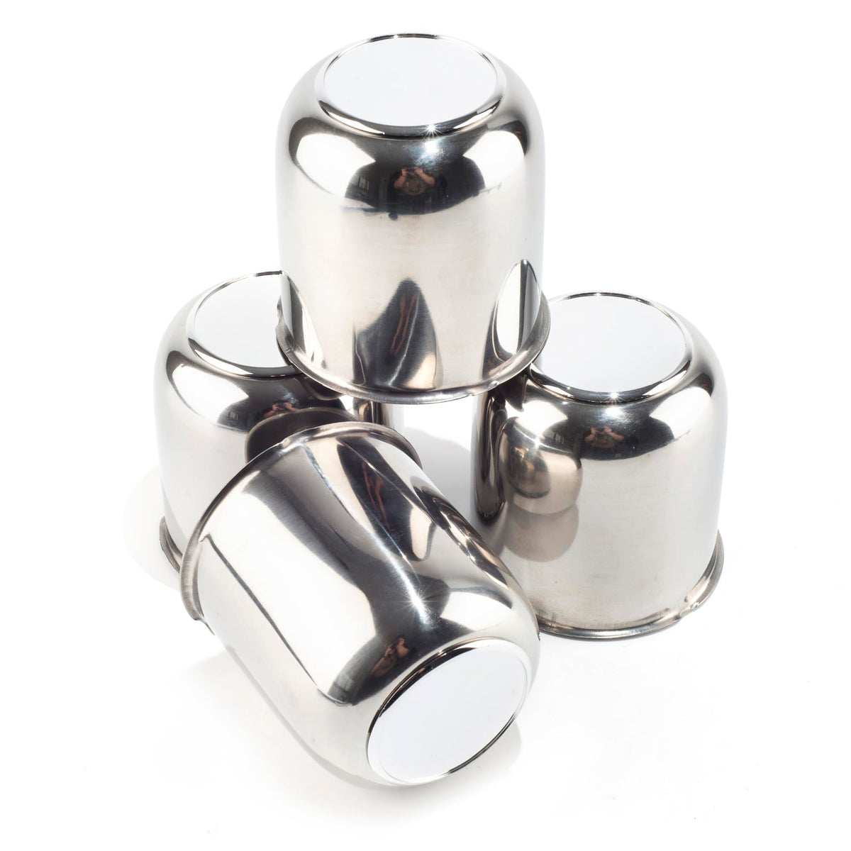4Pcs 3.27" Stainless Trailer Wheel Center Caps, 3.41" H Chrome