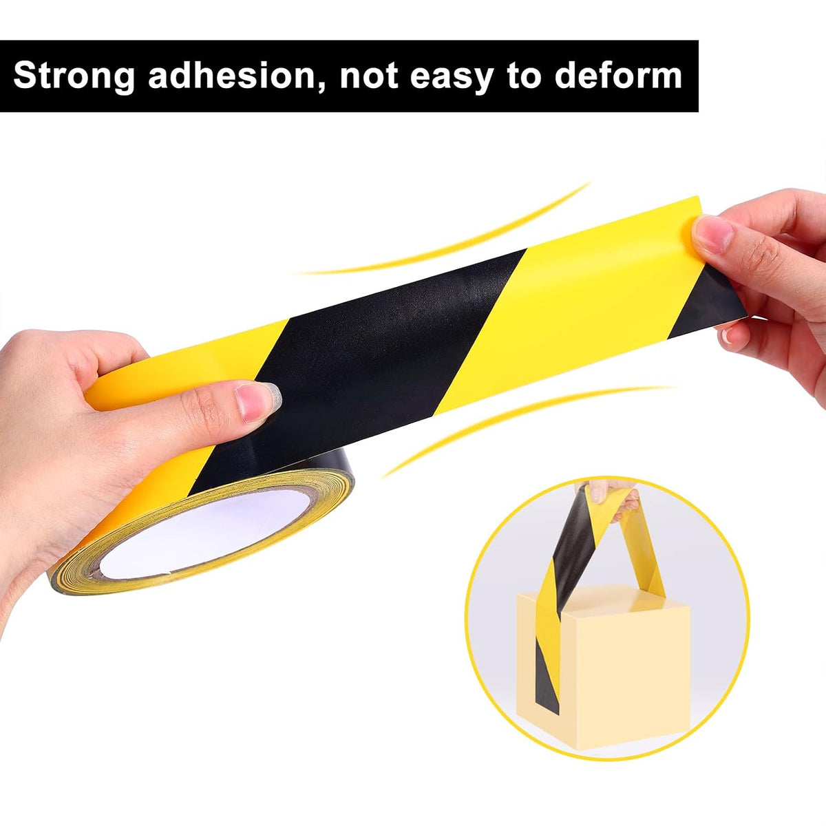 Black & Yellow Safety Tape,3Inch x 108FT Hazard Warning Stripe Tape
