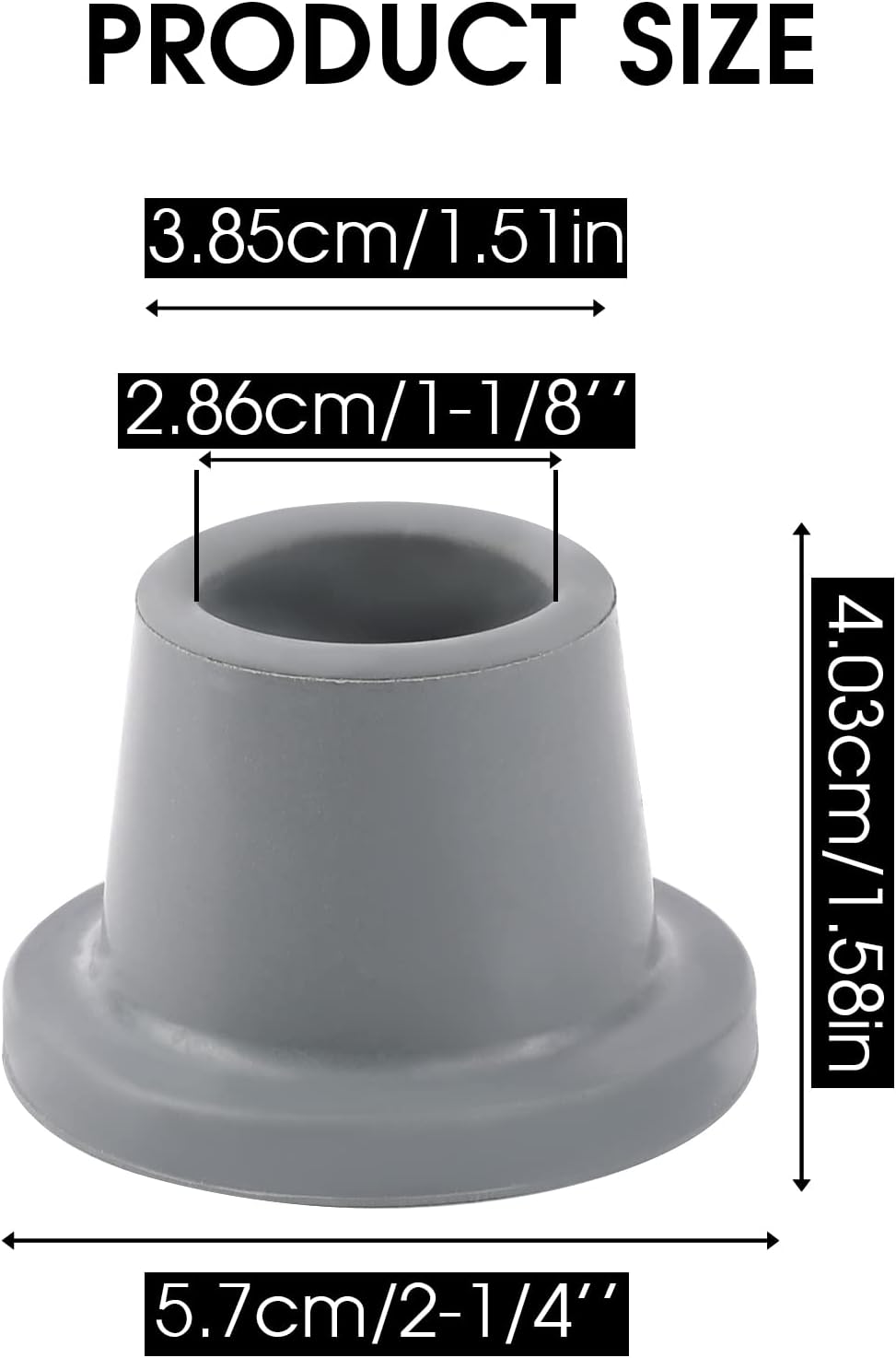 Heavy Duty Shower Chair Leg Caps 4 Pack - Replacement Rubber Feet for Bath Seat, Stools - Non Slip Tips With Suction