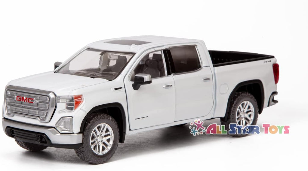 2019 GMC Sierra 1500 SLT Crew Cab 4x4 Pickup Truck with Sunroof White Timeless Legends Series 1/24-1/27 Diecast Model