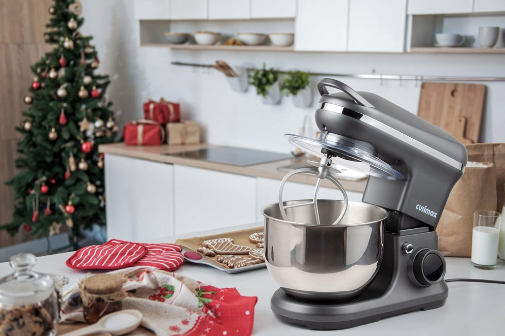 Stand Mixer with Digital Switch Control, 5-Quart, 650W, Grey | Adjustable Timer 15mins & 8 Speeds, kitchen Electric
