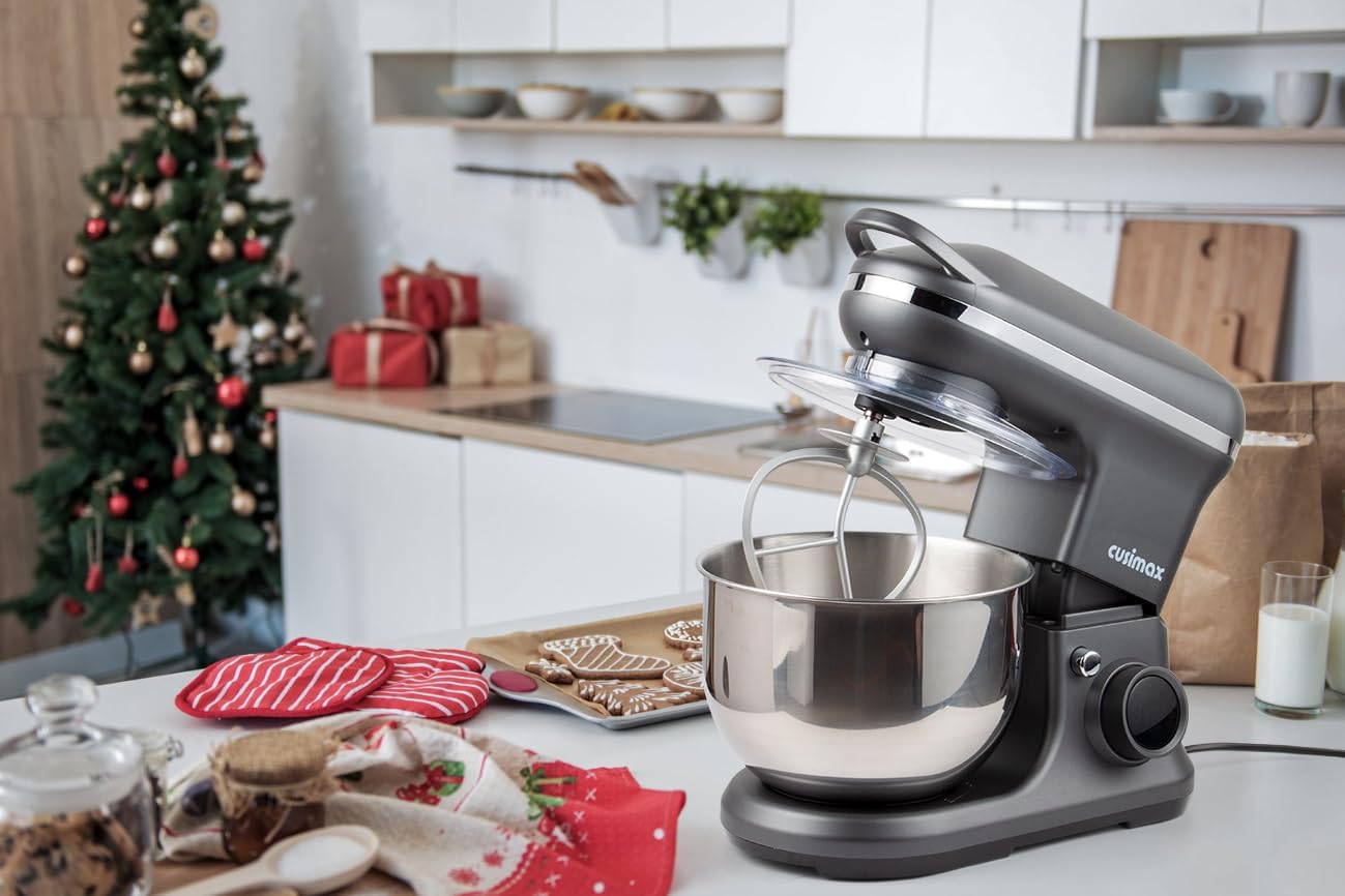 Stand Mixer with Digital Switch Control, 5-Quart, 650W, Grey | Adjustable Timer 15mins & 8 Speeds, kitchen Electric