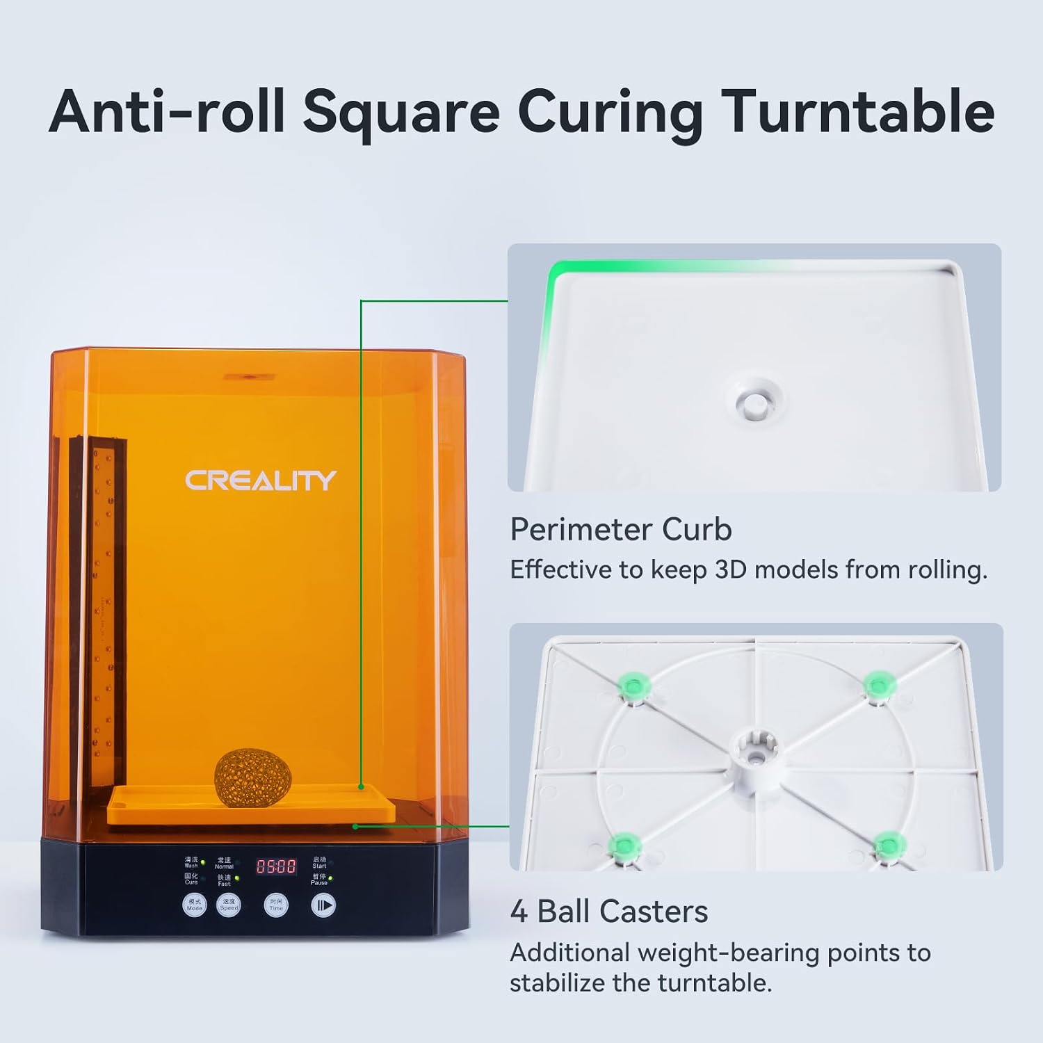 Wash and Cure Station UW-03 2 in 1 Machine | Resin 3D Printer Upgraded 405nm UV Curing Rotary Box Bucket for