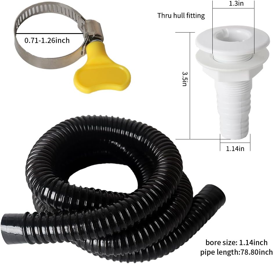 1-1/8 Boat Bilge Pump Hose Kit, Bilge Pump Hose Installation Kit