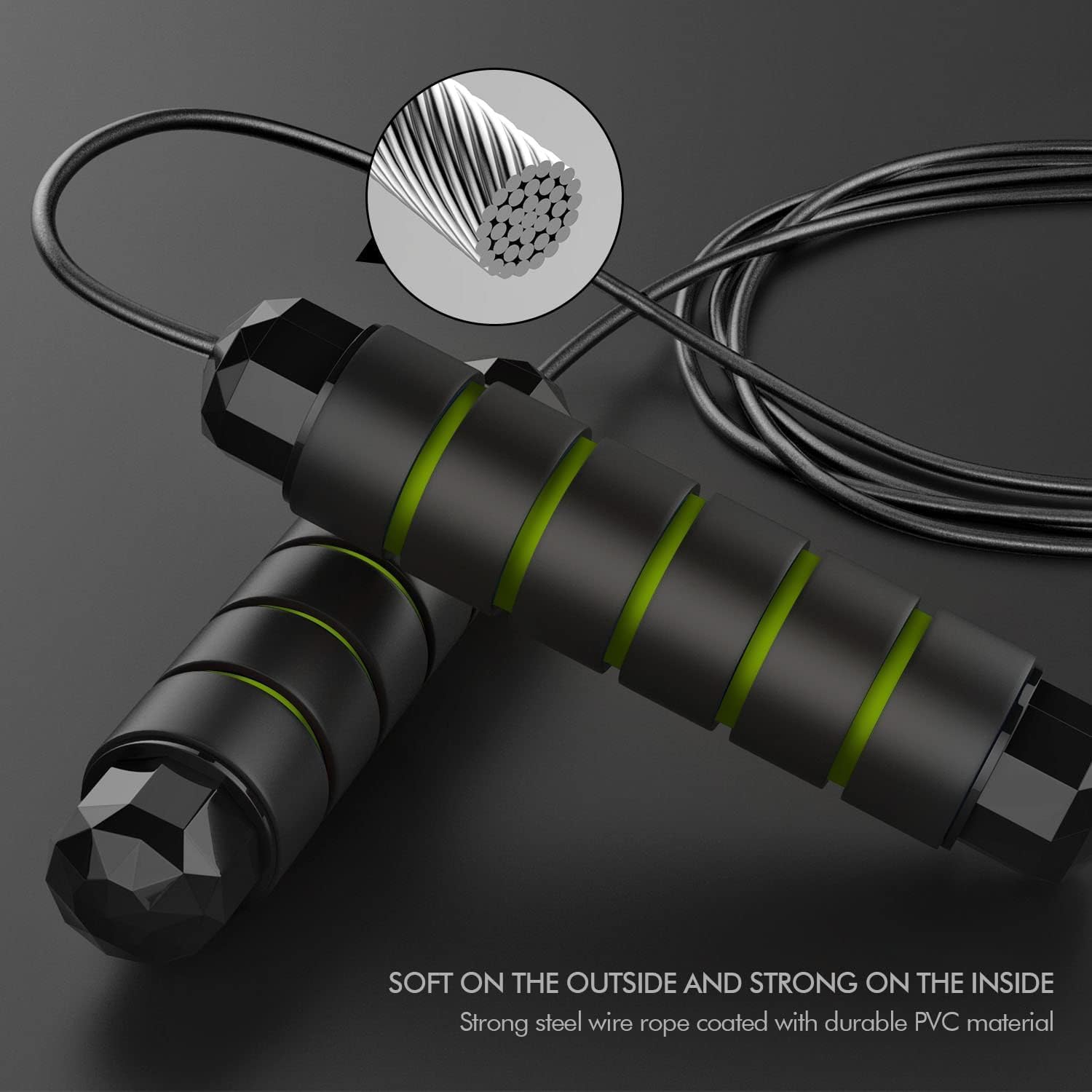 Jump Rope, Rapid Speed Jumping Rope Cable with Ball Bearings for Women, Men, and Kids, Adjustable Steel Jump Rope