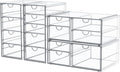 Makeup Organizer Storage With 16 Drawers, 4 Pcs Desktop Office Supplies, Desk Organizers, Clear Accessories