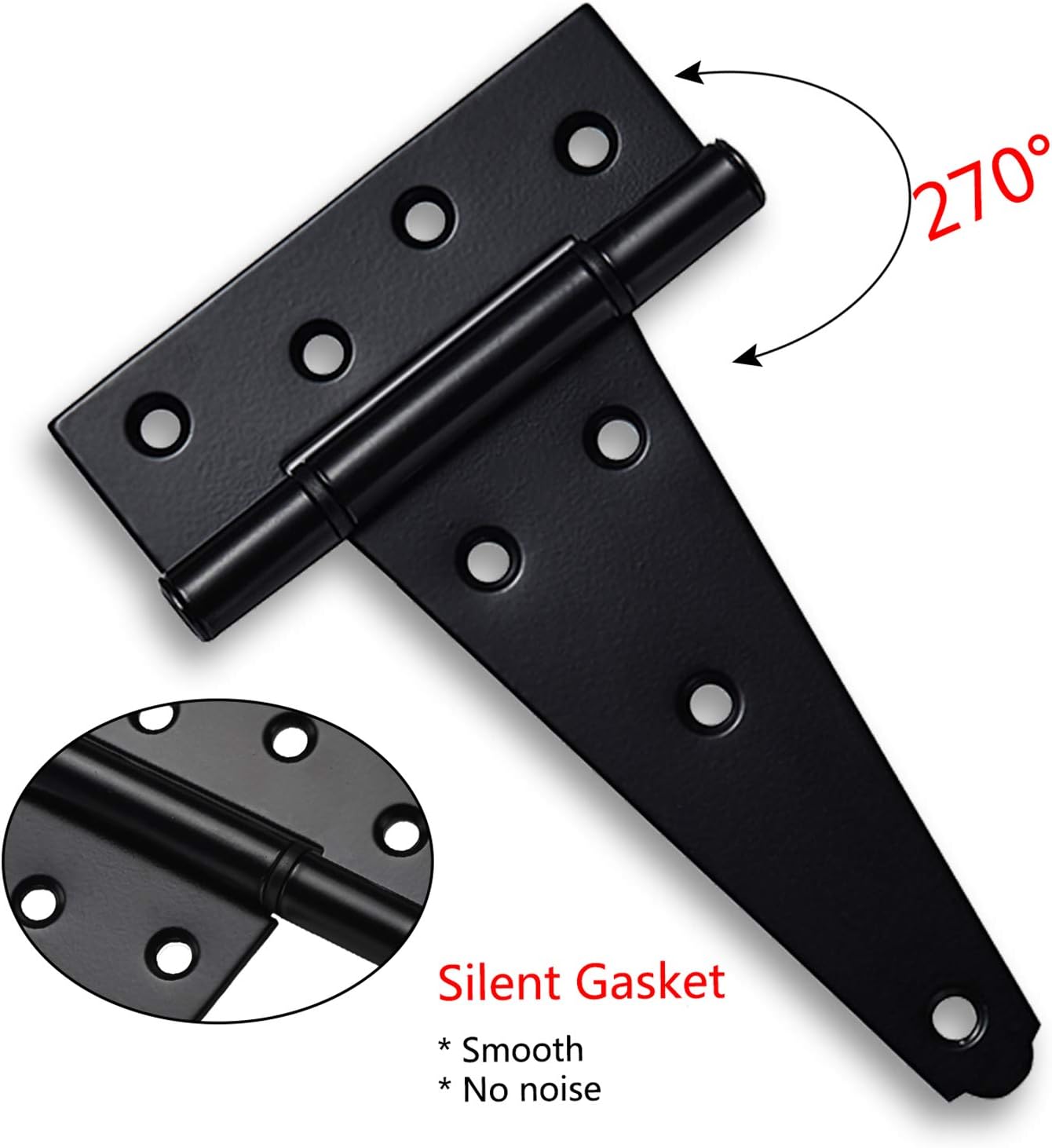 Heavy Duty Gate Hardware Kit,with Self Locking Gate Latch,2 PCS 6inch T-Hinges,1 PC 6.5inch Gate Handle